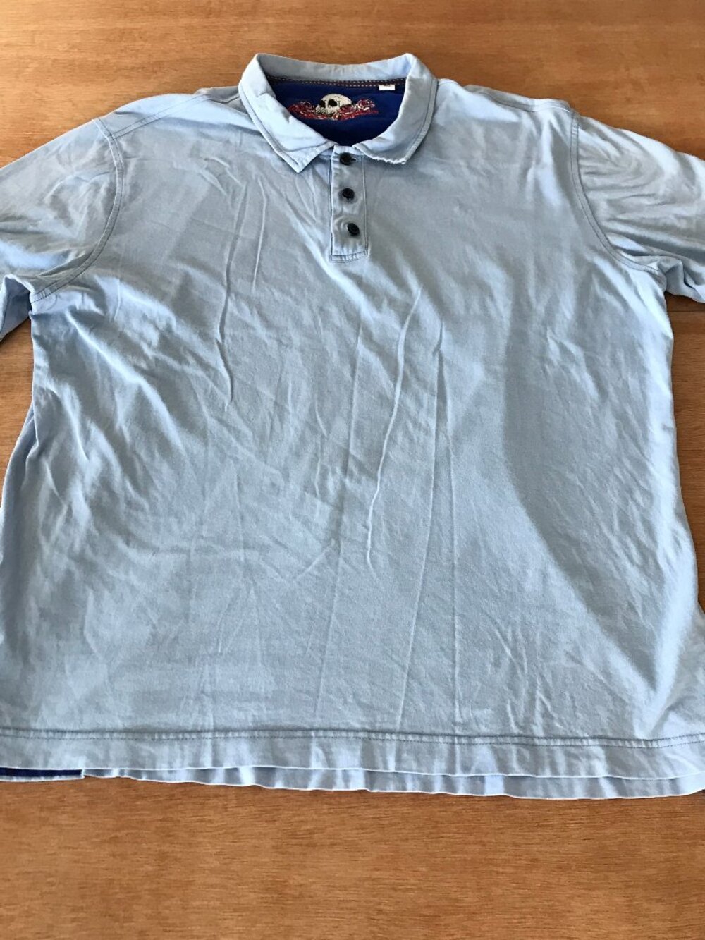 Robert Graham Classic Fit Polo Shirt Men XL Blue Skull Short Sleeve Athleisure